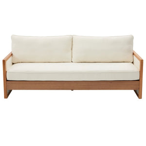 English Elm Modern Three Seater Chenille Sofa with Rubberwood Legs for Contemporary Living Rooms Beige N763S000170A