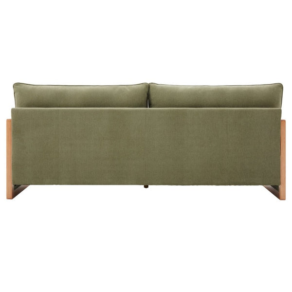 English Elm Modern Three Seater Chenille Sofa with Rubberwood Legs for Contemporary Living Rooms Green N763S000170F