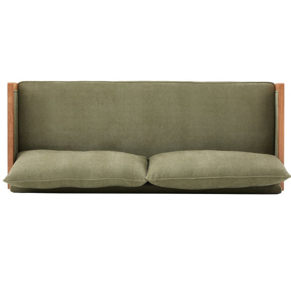 English Elm Modern Three Seater Chenille Sofa with Rubberwood Legs for Contemporary Living Rooms Green N763S000170F