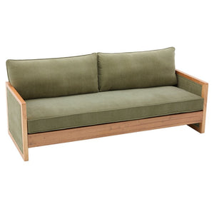 English Elm Modern Three Seater Chenille Sofa with Rubberwood Legs for Contemporary Living Rooms Green N763S000170F