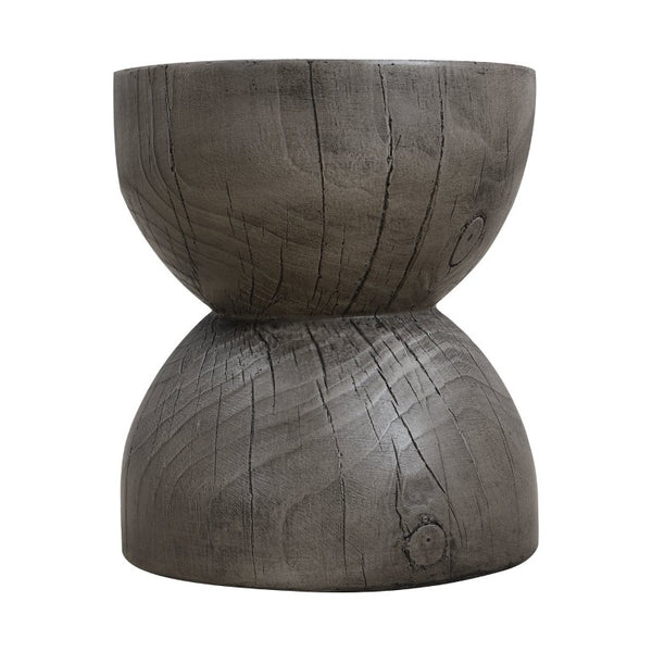 English Elm 19.29H Modern Round MGO Side Table Faux Marble Finish Cutout Sculptural Outdoor Indoor Grey 14.49 x 14.49 x 16.54 inches N765P412502G