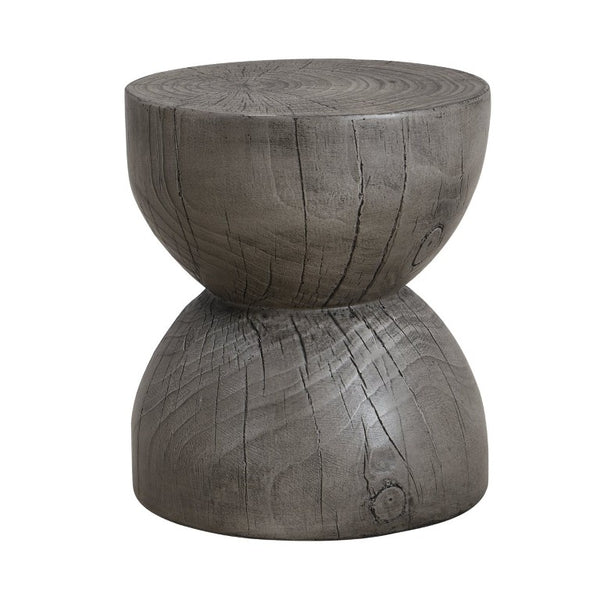 English Elm 19.29H Modern Round MGO Side Table Faux Marble Finish Cutout Sculptural Outdoor Indoor Grey 14.49 x 14.49 x 16.54 inches N765P412502G