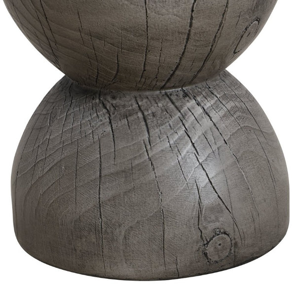 English Elm 19.29H Modern Round MGO Side Table Faux Marble Finish Cutout Sculptural Outdoor Indoor Grey 14.49 x 14.49 x 16.54 inches N765P412502G