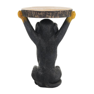 English Elm 22.17"h Mgo Hand Painted Dog Sculpture Pedestal Side Table for Indoor Outdoor Use N765P412507B