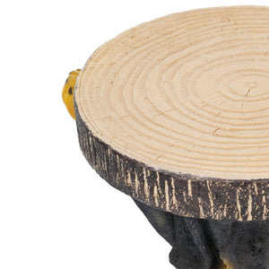 English Elm 22.17"h Mgo Hand Painted Dog Sculpture Pedestal Side Table for Indoor Outdoor Use N765P412507B