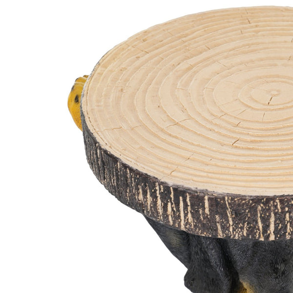 English Elm 22.17"h Mgo Hand Painted Dog Sculpture Pedestal Side Table for Indoor Outdoor Use N765P412507B
