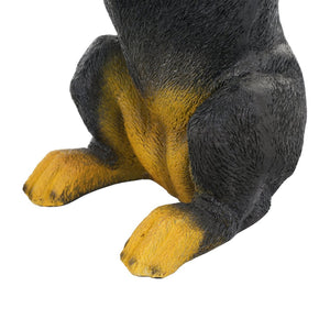 English Elm 22.17"h Mgo Hand Painted Dog Sculpture Pedestal Side Table for Indoor Outdoor Use N765P412507B