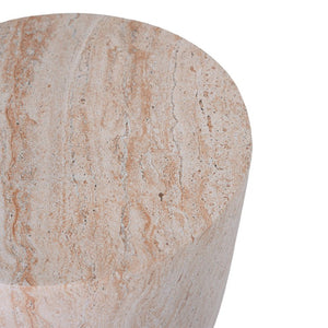 English Elm 19.29H Modern Round MGO Side Table Faux Marble Finish Cutout Sculptural Outdoor Indoor White Marble 14.96 x 14.96 x 19.29 inches N765P415942B