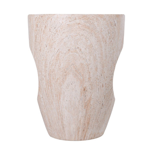 English Elm 19.29H Modern Round MGO Side Table Faux Marble Finish Cutout Sculptural Outdoor Indoor White Marble 14.96 x 14.96 x 19.29 inches N765P415942B