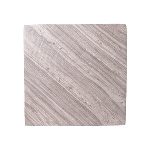 English Elm 18.5H Sculptural Fluted MGO Side Table Faux Stone Finish for Patio or Living Room Gray Marble N765P416051G