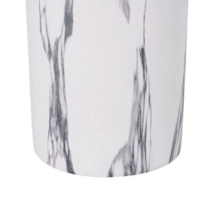 English Elm 18.11H MGO Sculptural Pedestal Table Faux Stone Finish Indoor Outdoor Round End Stool N765P416071W