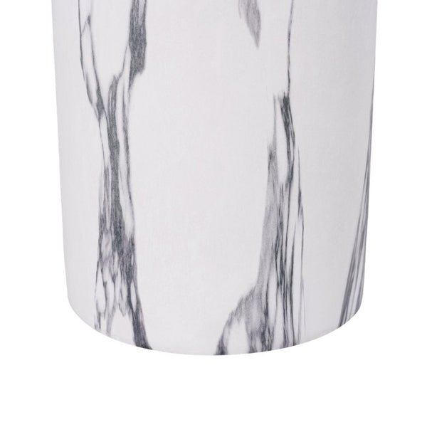 English Elm 18.11H MGO Sculptural Pedestal Table Faux Stone Finish Indoor Outdoor Round End Stool N765P416071W