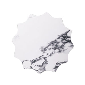 English Elm 19.29H Fluted Hourglass Faux Marble Outdoor Accent Table MGO Patio Poolside Decor N765P416080W