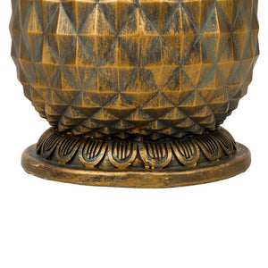 English Elm 23.62 Inch Pineapple Sculptural Side Table Tempered Glass Top Indoor Outdoor Accent N765P449527Y