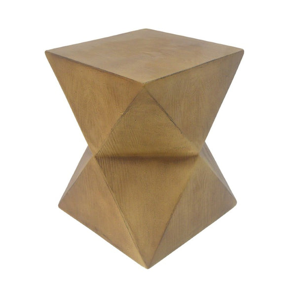 English Elm 14.25 Inch Concrete Hourglass Outdoor Side Table Matte Finish Sculptural Patio Accent N767P192080N