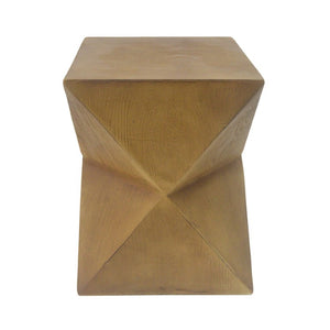 English Elm 14.25 Inch Concrete Hourglass Outdoor Side Table Matte Finish Sculptural Patio Accent N767P192080N