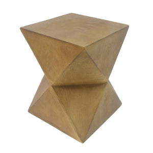 English Elm 14.25 Inch Concrete Hourglass Outdoor Side Table Matte Finish Sculptural Patio Accent N767P192080N