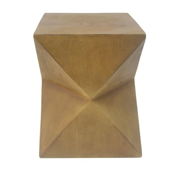 English Elm 14.25 Inch Concrete Hourglass Outdoor Side Table Matte Finish Sculptural Patio Accent N767P192080N