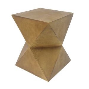 English Elm 14.25 Inch Concrete Hourglass Outdoor Side Table Matte Finish Sculptural Patio Accent N767P192080N