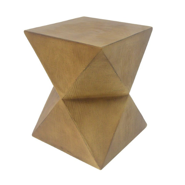 English Elm 14.25 Inch Concrete Hourglass Outdoor Side Table Matte Finish Sculptural Patio Accent N767P192080N