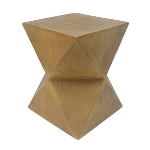 English Elm 14.25 Inch Concrete Hourglass Outdoor Side Table Matte Finish Sculptural Patio Accent N767P192080N