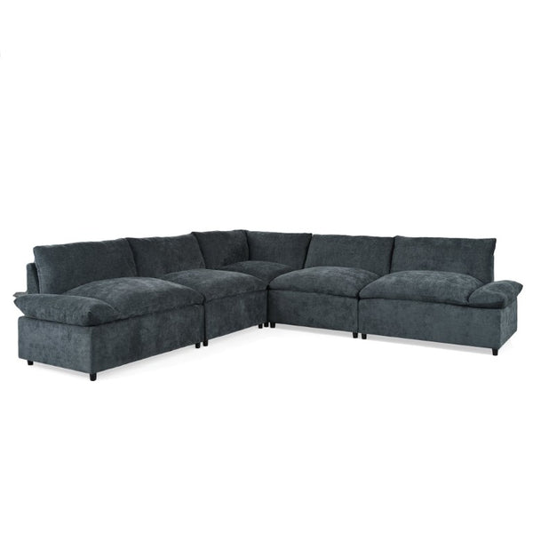 English Elm Not Sold Separately Modular Sectional Sofa with Hidden Storage and Overstuffed Cushions Dark Gray 115.5 L x 115.5 W x 32 H N767P234457R