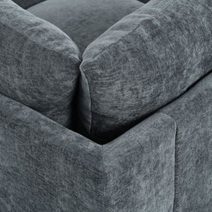 English Elm Not Sold Separately Modular Sectional Sofa with Hidden Storage and Overstuffed Cushions Dark Gray 115.5 L x 115.5 W x 32 H N767P234457R