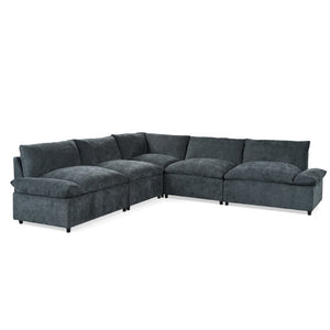 English Elm Not Sold Separately Modular Sectional Sofa with Hidden Storage and Overstuffed Cushions Dark Gray 115.5 L x 115.5 W x 32 H N767P234457R