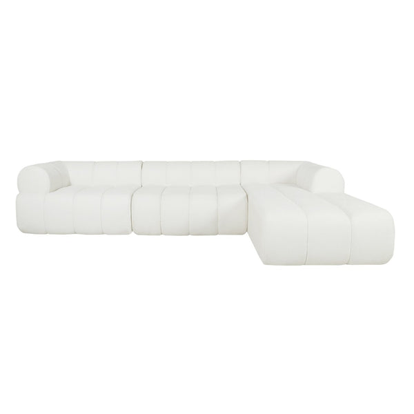 English Elm 122 Inch Modern L-Shaped Sectional with Chaise High-Density Foam Low-Profile Living Room Sofa N767P277694A
