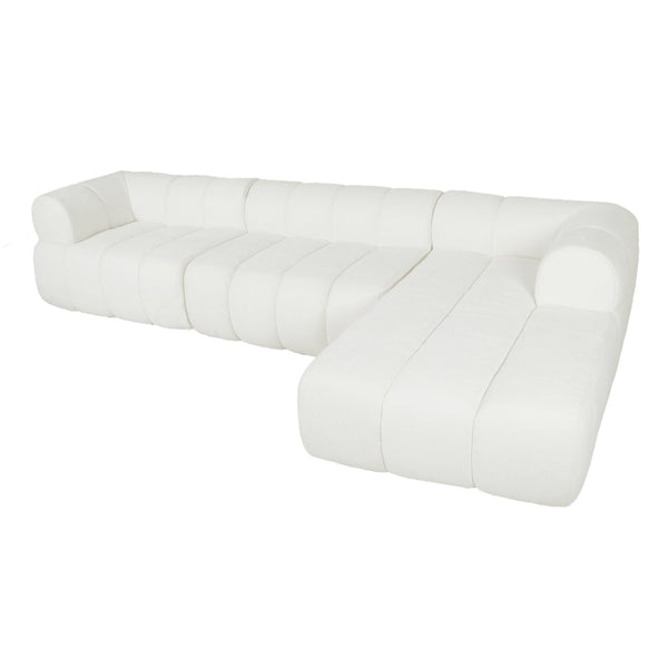 English Elm 122 Inch Modern L-Shaped Sectional with Chaise High-Density Foam Low-Profile Living Room Sofa N767P277694A