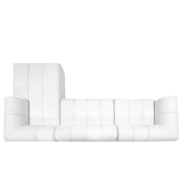 English Elm 122 Inch Modern L-Shaped Sectional with Chaise High-Density Foam Low-Profile Living Room Sofa N767P277694A