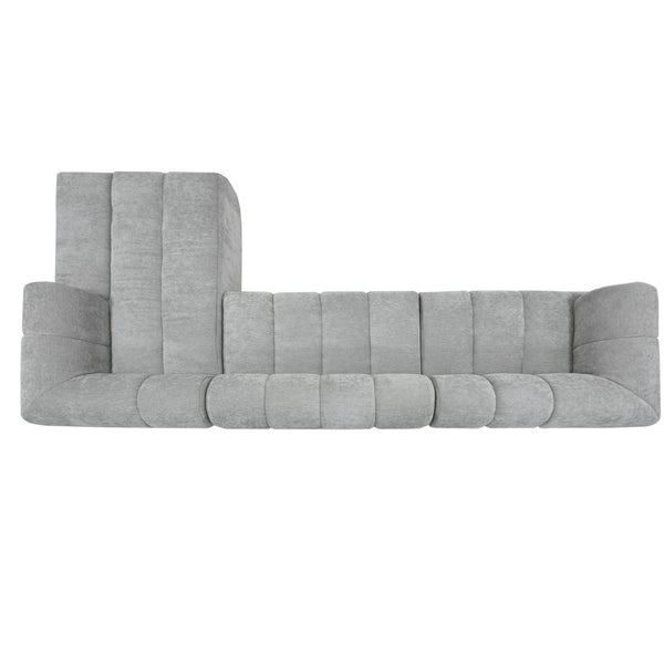 English Elm 122 Inch Modern L Shaped Sectional with Chaise High Density Foam Low Profile Living Room N767P277694E