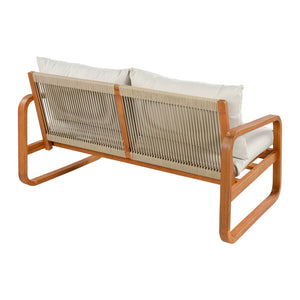 English Elm 4-piece Acacia Wood Outdoor Conversation Set with Plush Cushions for Patio Poolside N767P359149N