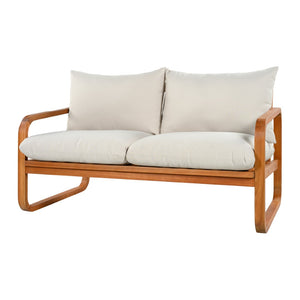 English Elm 4-piece Acacia Wood Outdoor Conversation Set with Plush Cushions for Patio Poolside N767P359149N