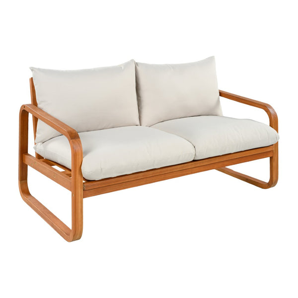 English Elm 4-piece Acacia Wood Outdoor Conversation Set with Plush Cushions for Patio Poolside N767P359149N