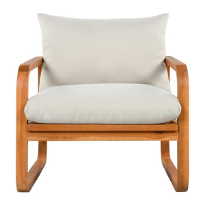 English Elm 4-piece Acacia Wood Outdoor Conversation Set with Plush Cushions for Patio Poolside N767P359149N