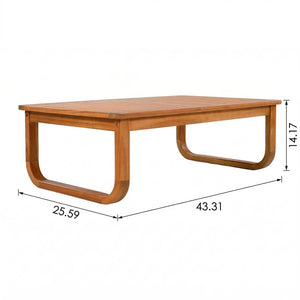 English Elm 4-piece Acacia Wood Outdoor Conversation Set with Plush Cushions for Patio Poolside N767P359149N