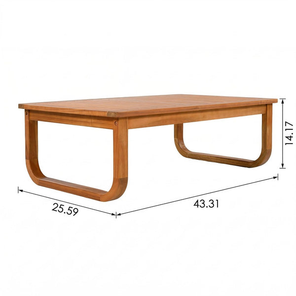 English Elm 4-piece Acacia Wood Outdoor Conversation Set with Plush Cushions for Patio Poolside N767P359149N