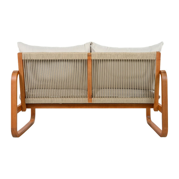 English Elm 4-piece Acacia Wood Outdoor Conversation Set with Plush Cushions for Patio Poolside N767P359149N