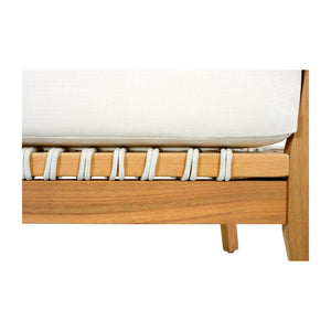 English Elm 30.3" Solid Acacia Outdoor Lounge Chair with Handwoven Rope and Deep Cushions N767P365575A
