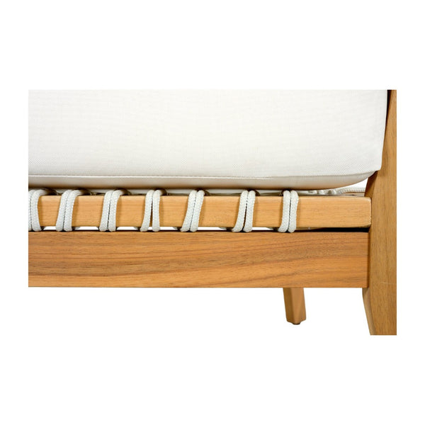 English Elm 30.3" Solid Acacia Outdoor Lounge Chair with Handwoven Rope and Deep Cushions N767P365575A