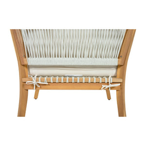 English Elm 30.3" Solid Acacia Outdoor Lounge Chair with Handwoven Rope and Deep Cushions N767P365575A