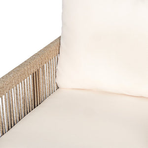 English Elm Modern Woven Patio Lounge Chair Solid Wood Frame Weather Resistant Cushions Outdoor N767P373337T