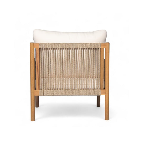 English Elm Modern Woven Patio Lounge Chair Solid Wood Frame Weather Resistant Cushions Outdoor N767P373337T