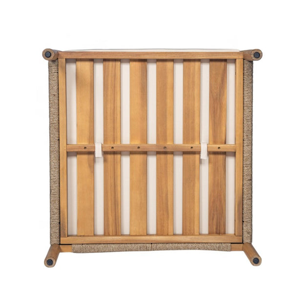 English Elm Modern Woven Patio Lounge Chair Solid Wood Frame Weather Resistant Cushions Outdoor N767P373337T