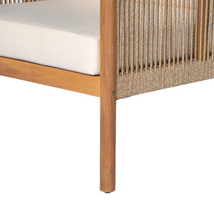 English Elm Modern Woven Patio Lounge Chair Solid Wood Frame Weather Resistant Cushions Outdoor N767P373337T