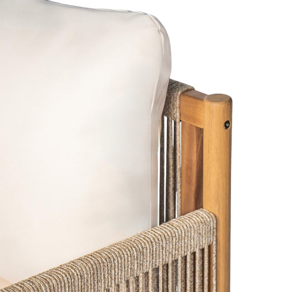 English Elm Modern Woven Patio Lounge Chair Solid Wood Frame Weather Resistant Cushions Outdoor N767P373337T