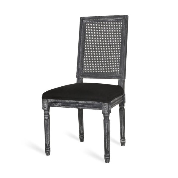 English Elm Dining Chair Set of Two French Country Cane Back Rubberwood Farmhouse Seating N767P375346B