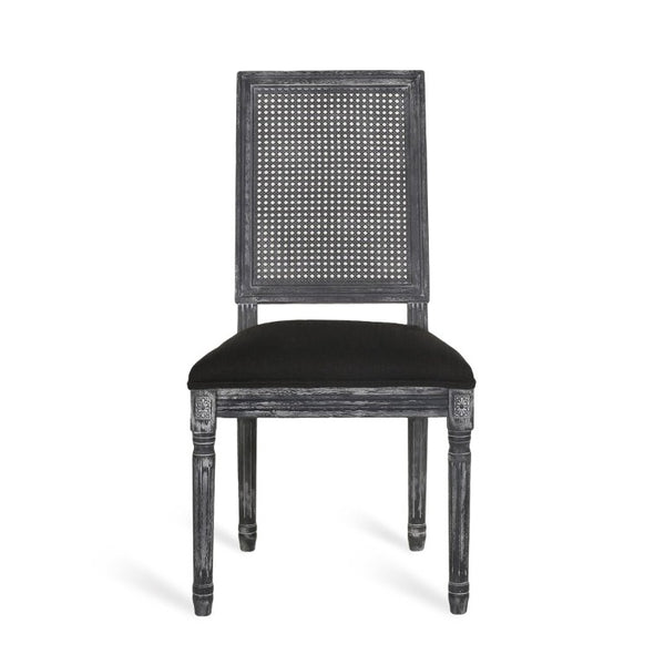 English Elm Dining Chair Set of Two French Country Cane Back Rubberwood Farmhouse Seating N767P375346B