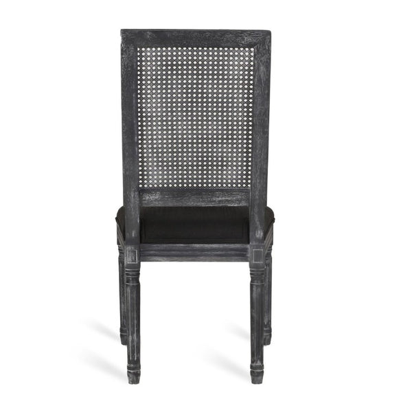 English Elm Dining Chair Set of Two French Country Cane Back Rubberwood Farmhouse Seating N767P375346B